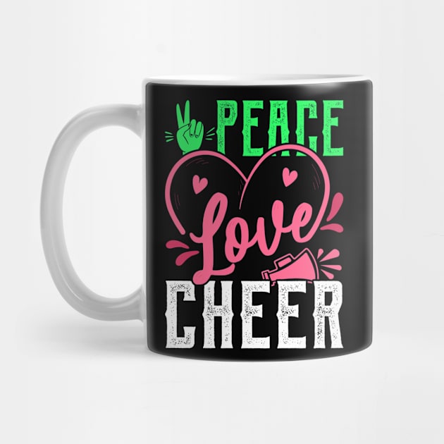 peace love cheer Funny Cheerleader Cheering by Tee__Dot